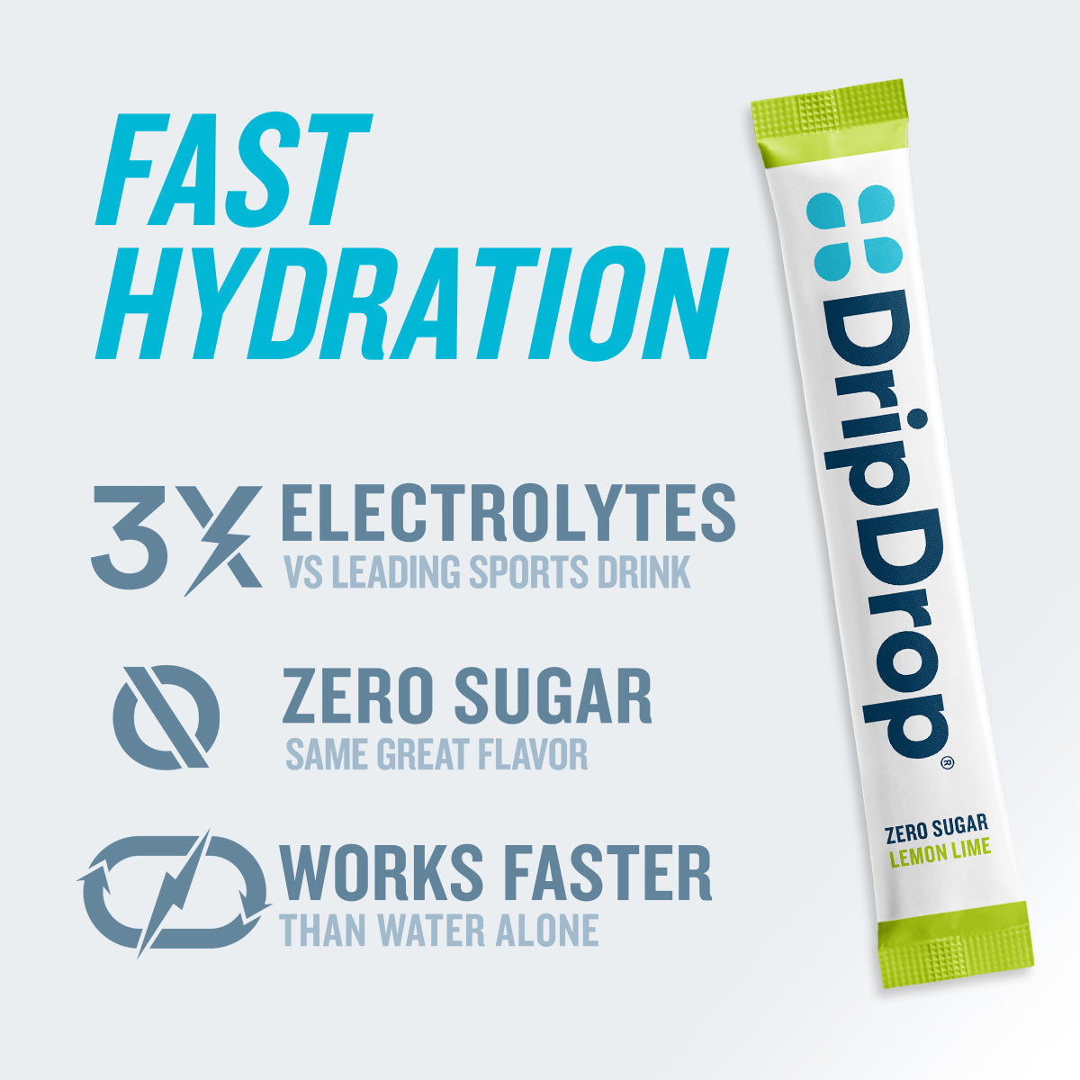 Zero Sugar Lemon Lime Electrolyte Powder, 8 oz sticks, 32 count M7